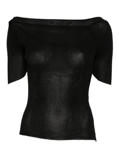 boat-neck ribbed knitted top by KHAITE