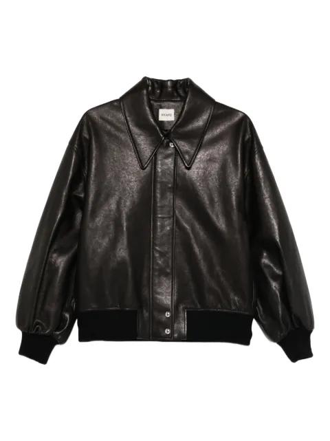 collared leather jacket by KHAITE