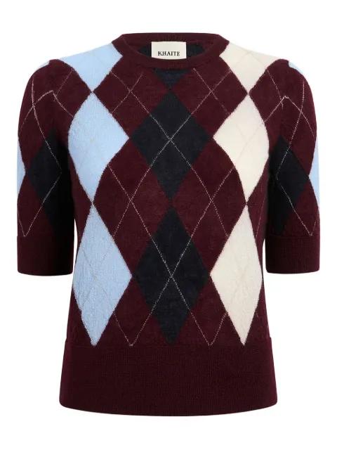 diamond-pattern short-sleeve top by KHAITE