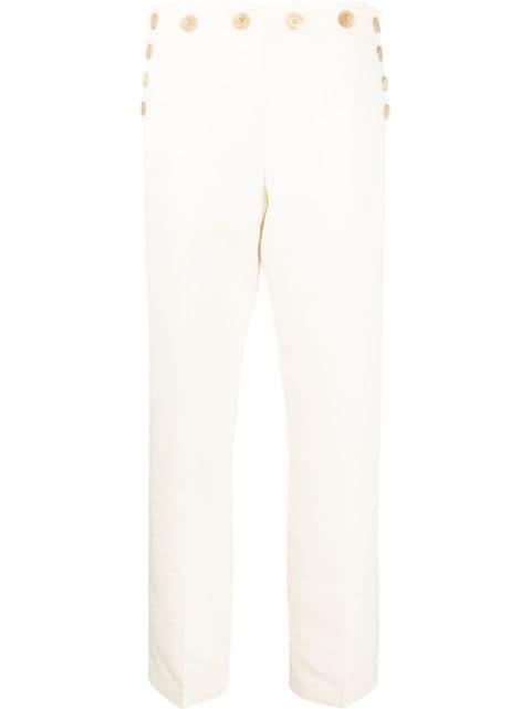 high-waist silk trousers by KHAITE