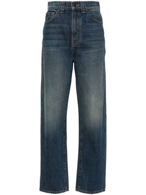 high-waisted straight-leg jeans by KHAITE