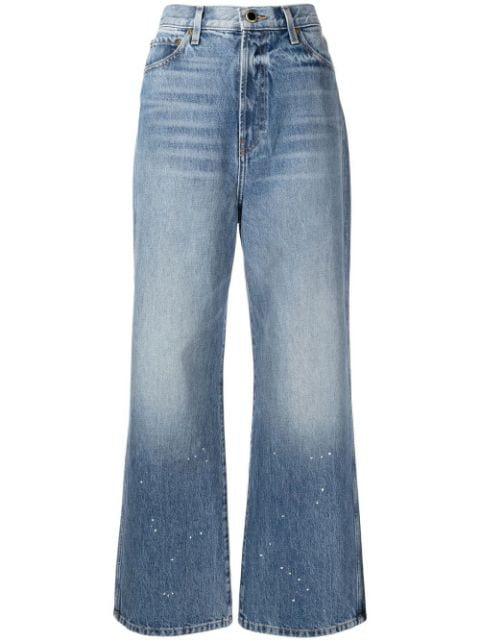 paint-splatter wide-leg jeans by KHAITE