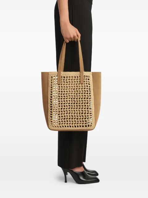 small Zoe woven-panel tote bag by KHAITE