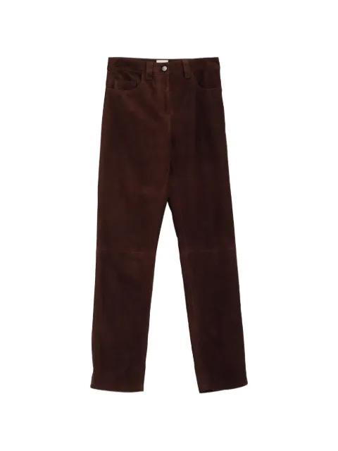 straight suede trousers by KHAITE