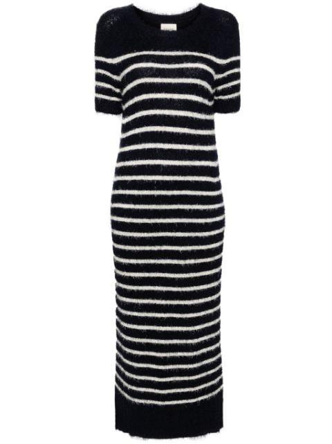 stripe-pattern knitted tube dress by KHAITE