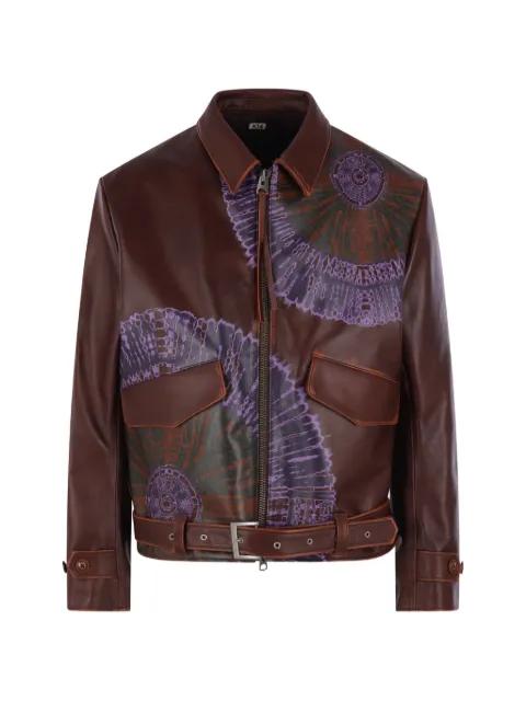 graphic-print belted jacket by KHOKI