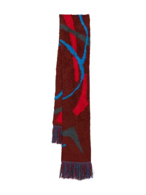 patterned-jacquard scarf by KHOKI