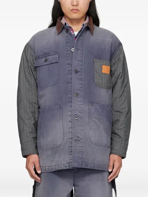 quilted-panel corduroy-collar jacket by KHOKI