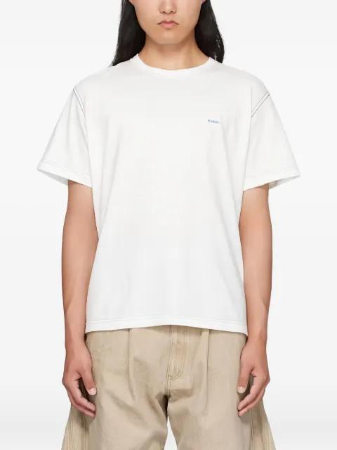 topstitch graphic-print T-shirt by KHOKI