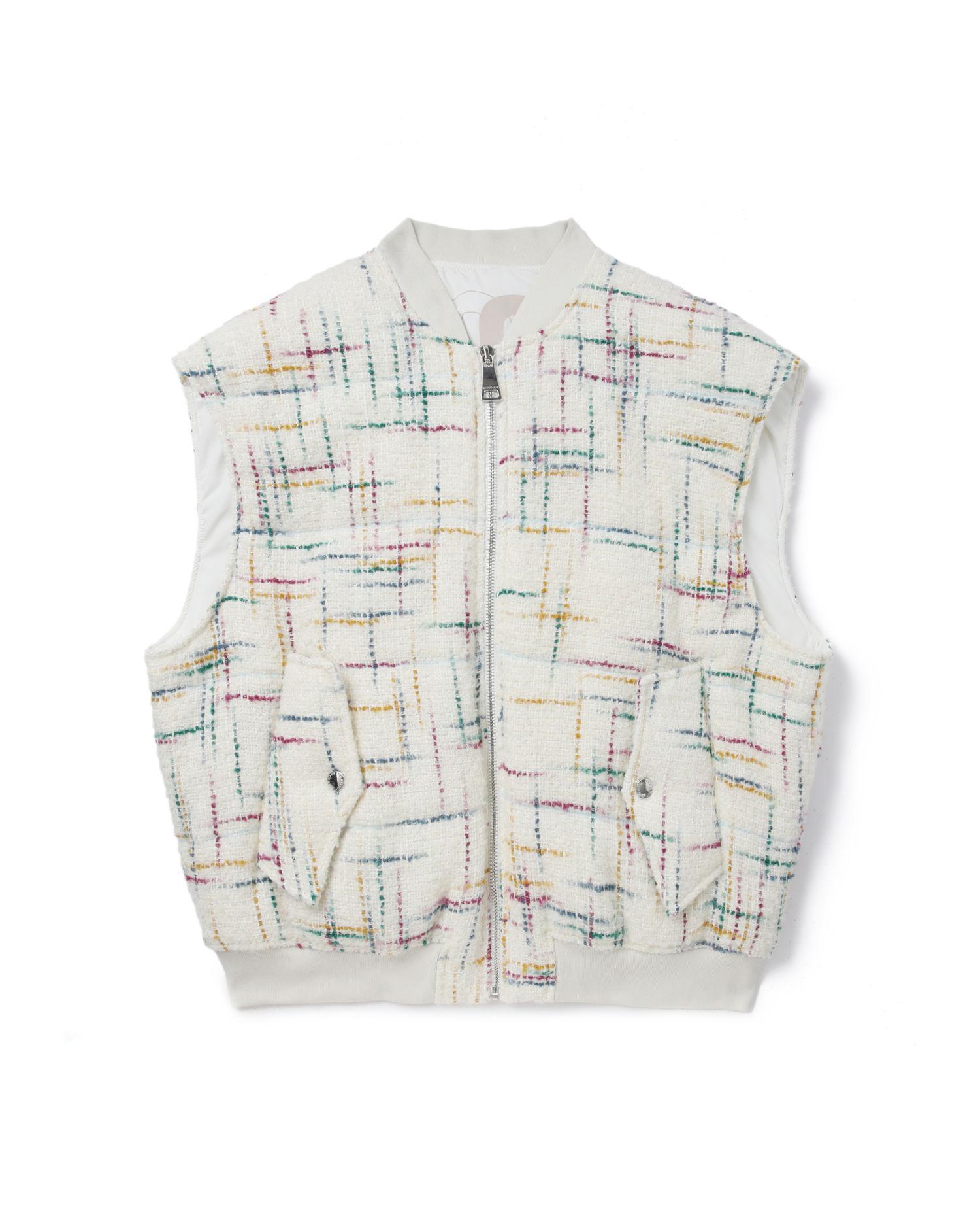 Oversized tweed bomber vest by KHRISJOY
