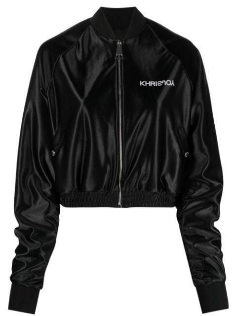 logo-print bomber jacket by KHRISJOY