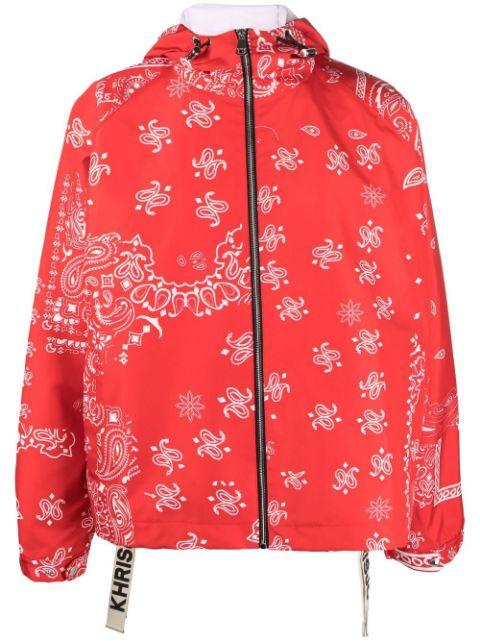 paisley-embroidery hoodied jacket by KHRISJOY