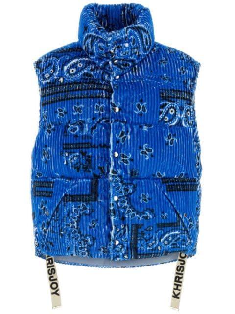 paisley-print corduroy padded gilet by KHRISJOY