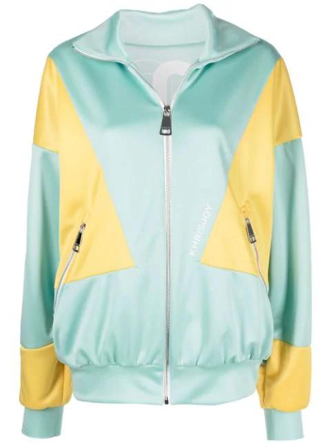 panelled zip-up track jacket by KHRISJOY