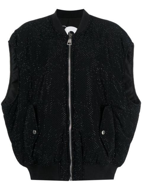 rhinestone-embellished padded gilet by KHRISJOY
