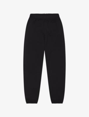 Tapered-leg mid-rise cotton-terry jogging bottoms by KHY