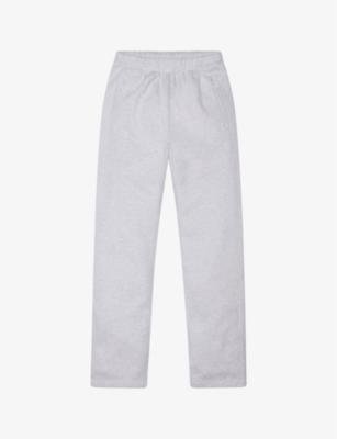 Wide-leg mid-rise cotton-terry jogging bottoms by KHY