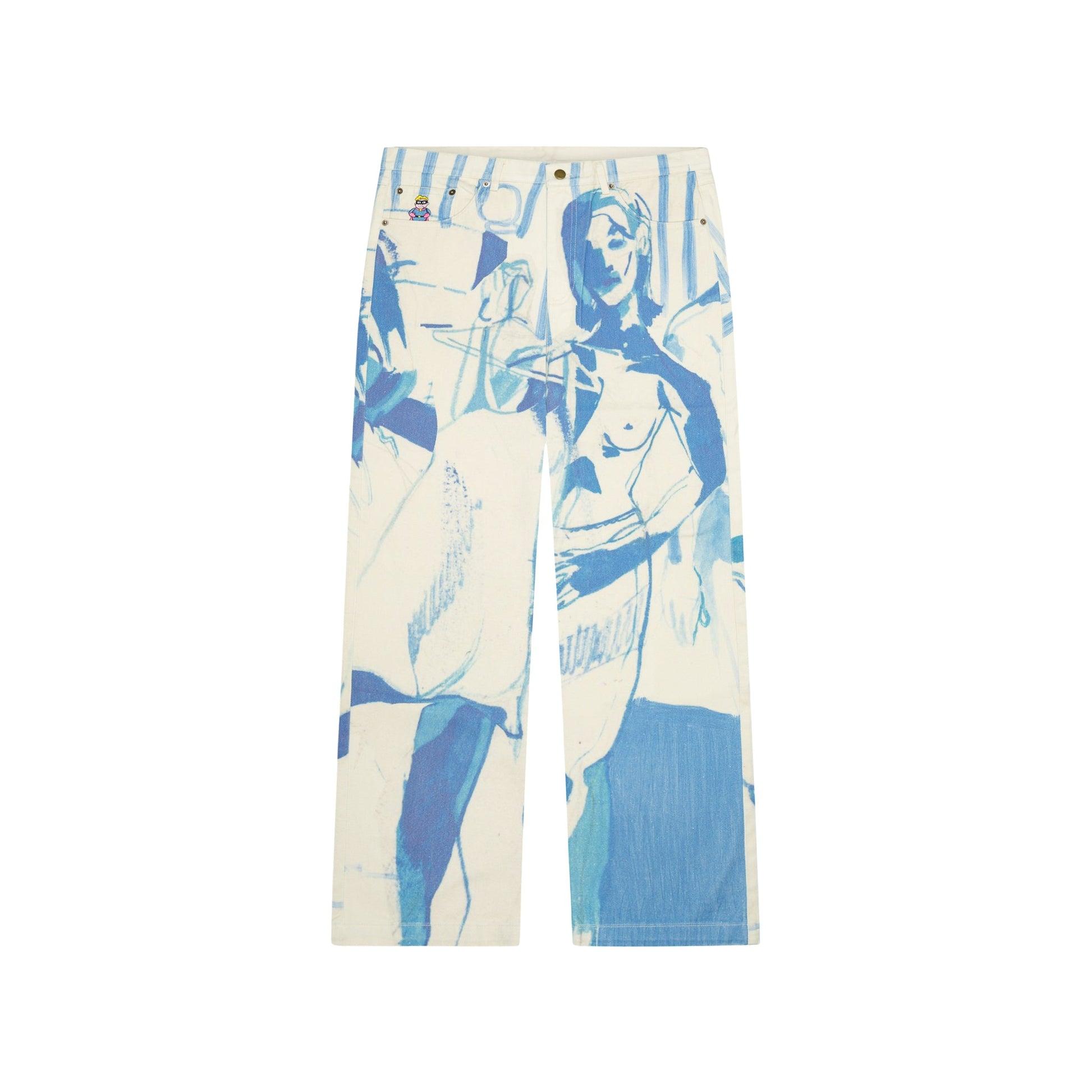 1989 BEDROOM PAINTING DENIM PANTS [CREAM] by KIDSUPER STUDIOS