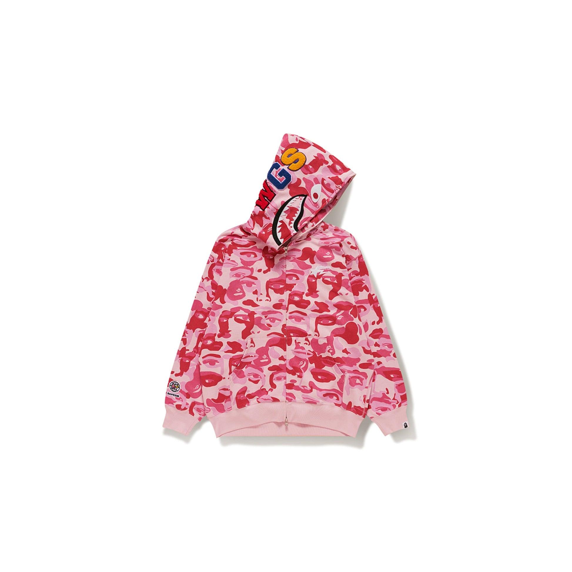 BAPE X KIDSUPER CAMO SHARK FULL ZIP HOODIE [PINK] by KIDSUPER STUDIOS