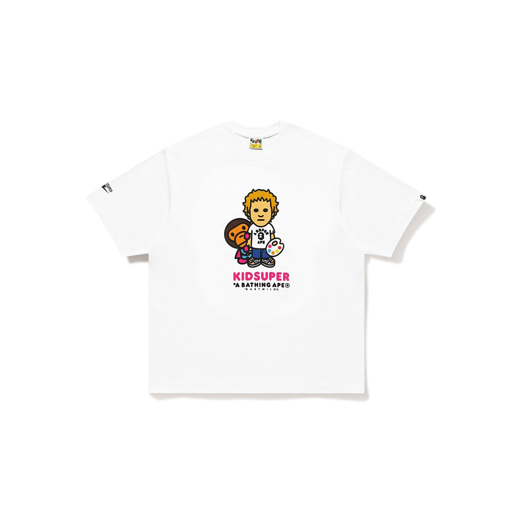 BAPE X KIDSUPER COLM & BABY MILO TEE M WHITE by KIDSUPER STUDIOS
