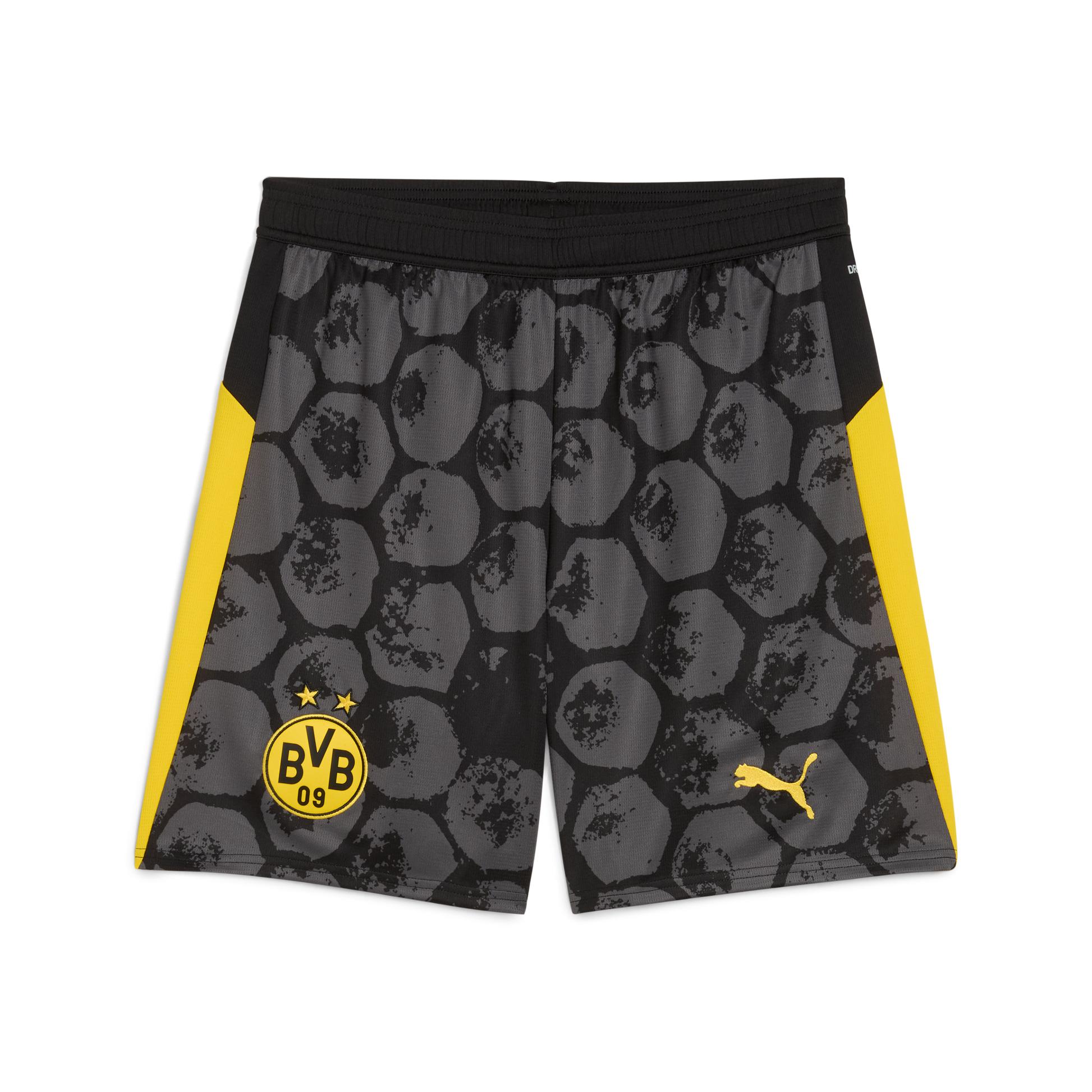 BVB Dortmund SHORTS REPLICA [PUMA Black/Faster Yellow] by KIDSUPER STUDIOS
