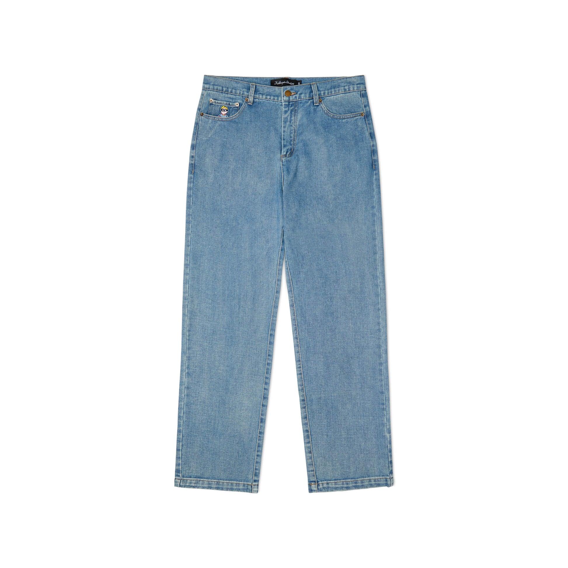 Back Pocket Flower Pot Jeans [Blue] by KIDSUPER STUDIOS