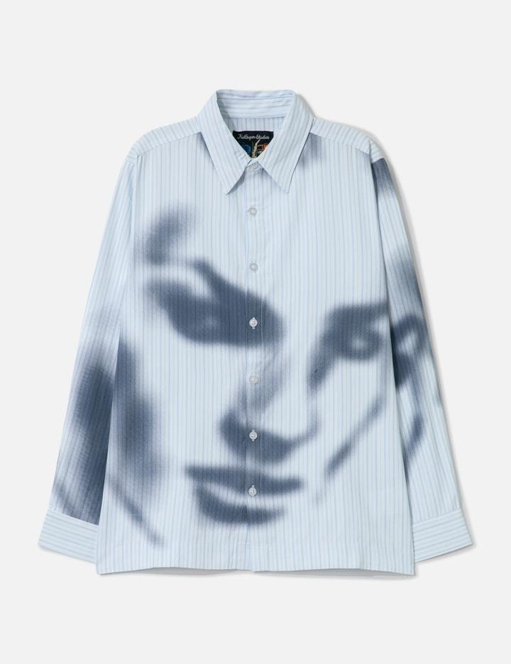 Blurry Face Airbrushtriped Button Up by KIDSUPER STUDIOS