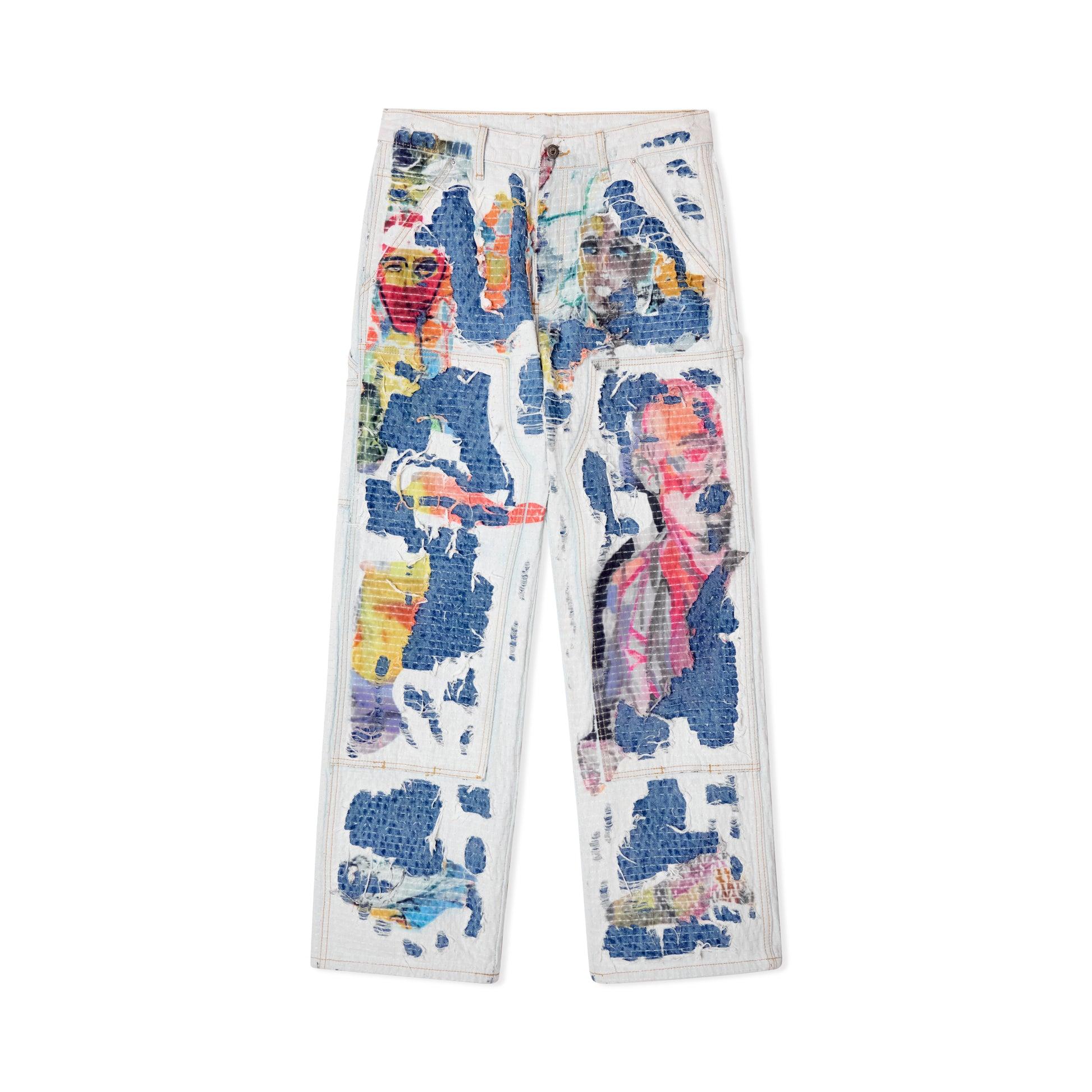Boro Stitched Double Knee Pant [Multi] by KIDSUPER STUDIOS