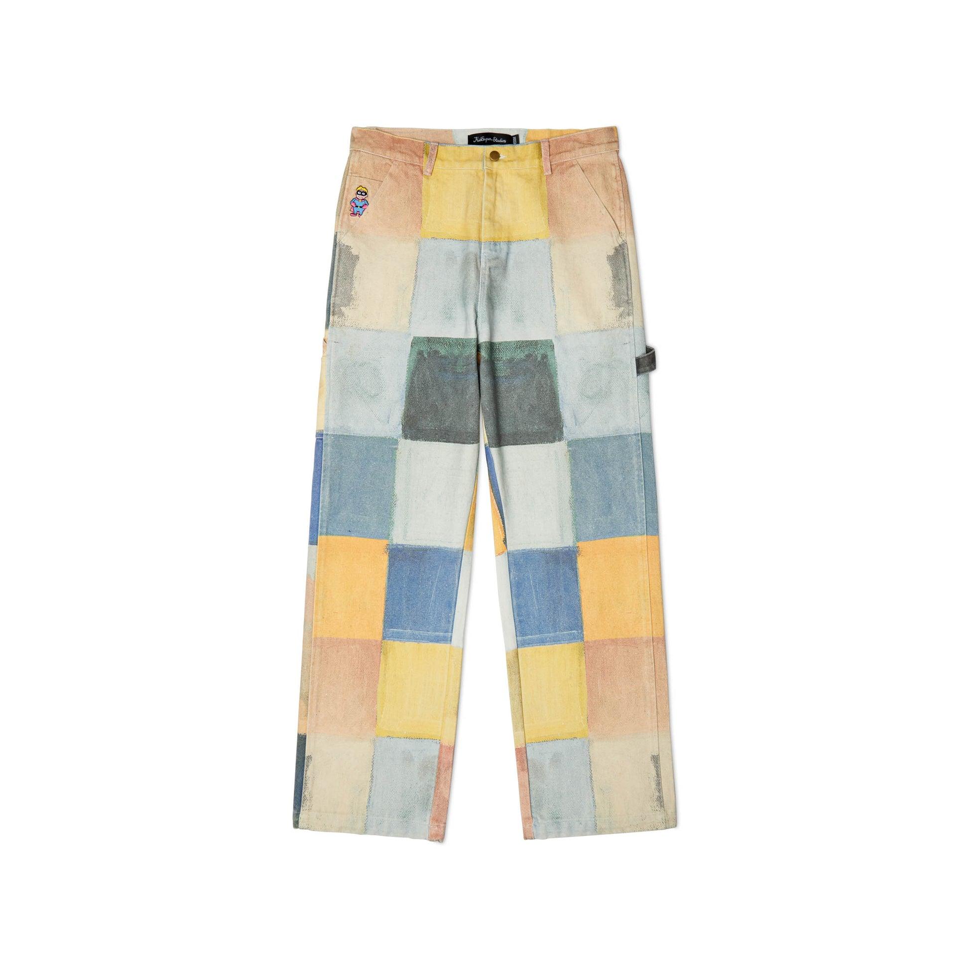 Checkered Painted Printed Work Pant [Multi] by KIDSUPER STUDIOS