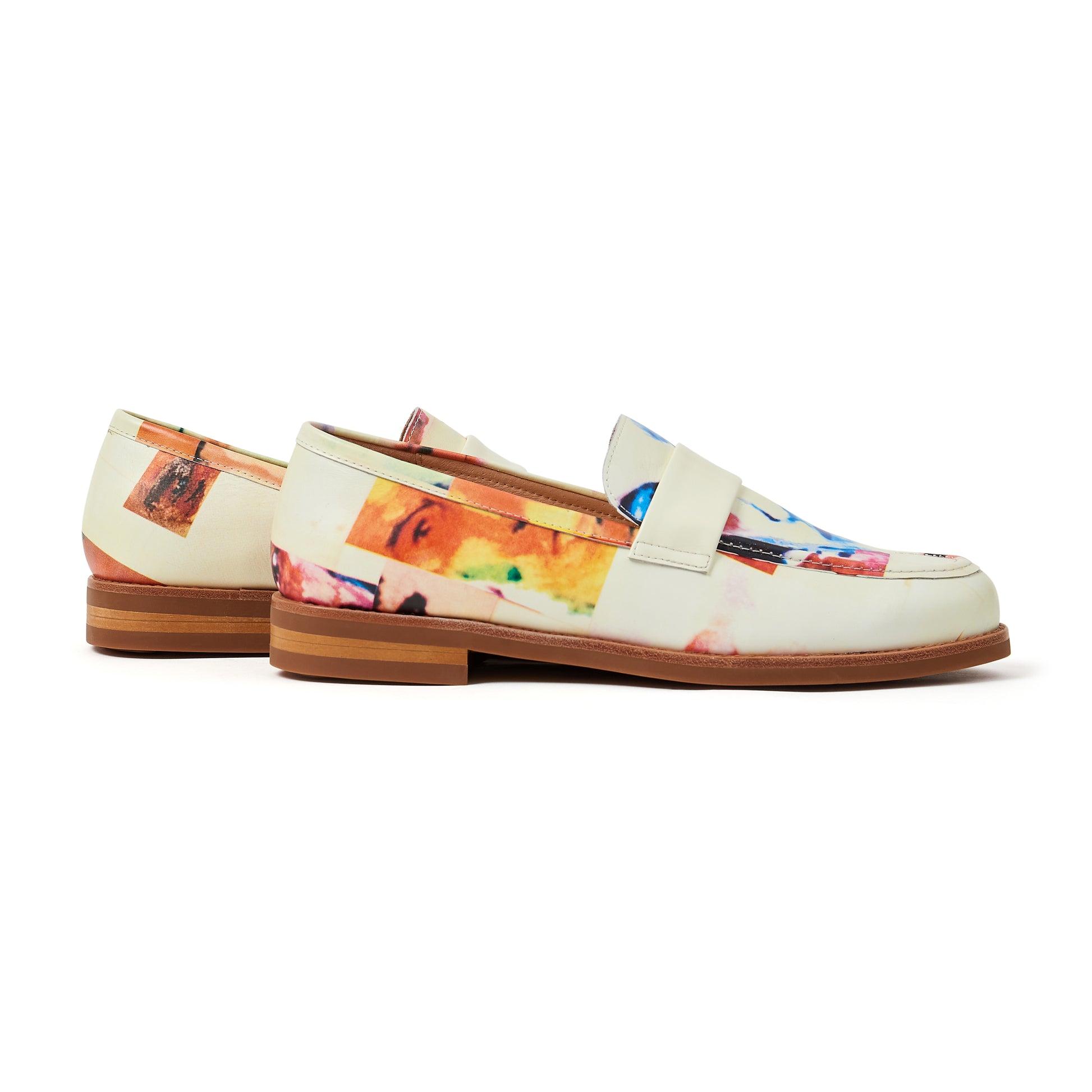 Collage Faces Printed Loafer [White] by KIDSUPER STUDIOS