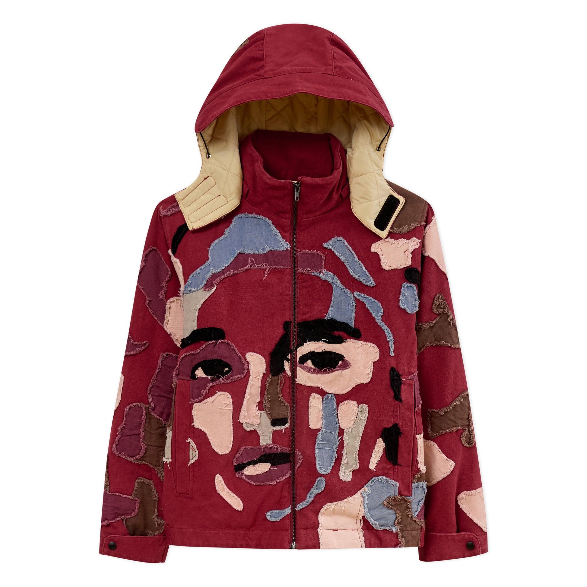 Collaged Man Puffer [Burgundy] by KIDSUPER STUDIOS