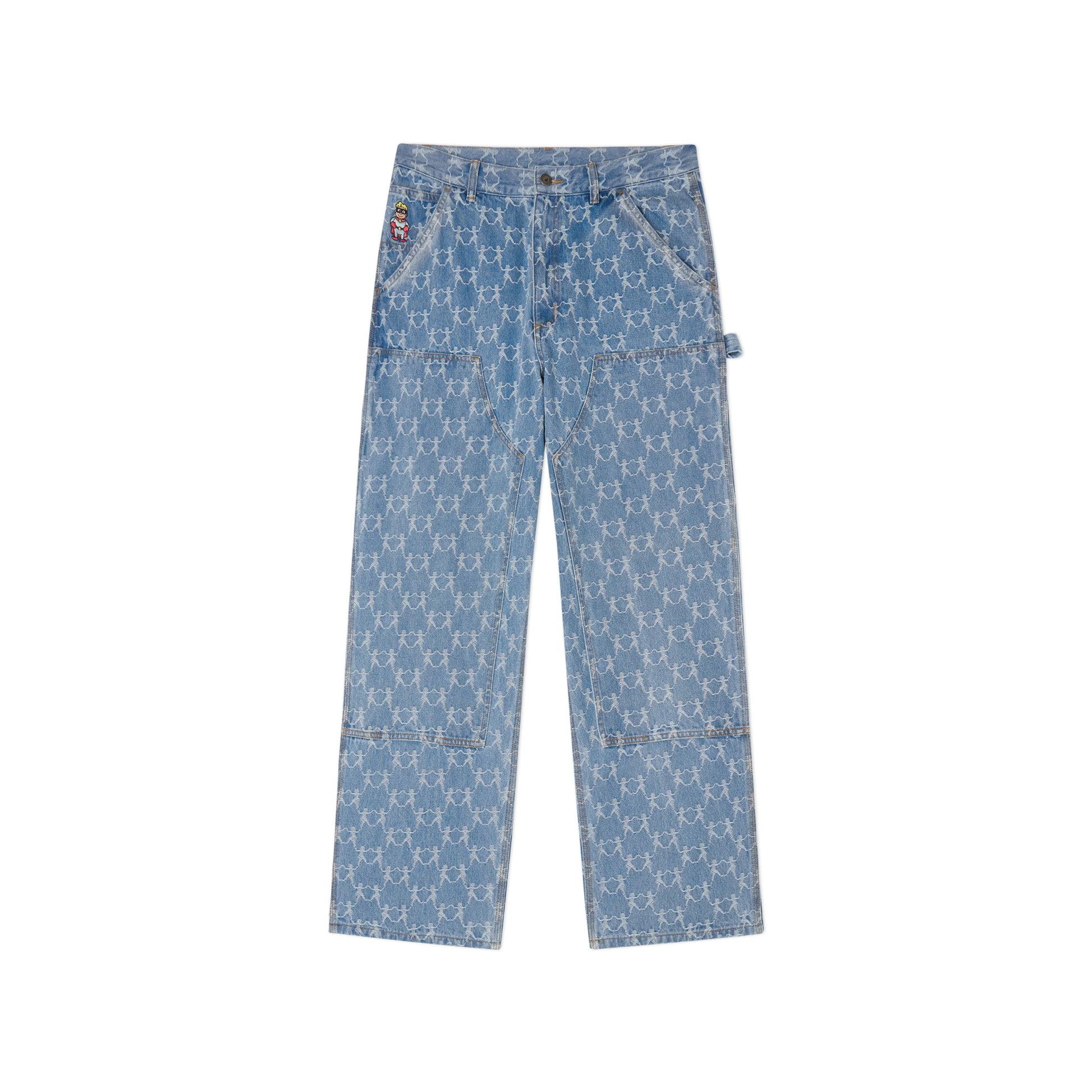 Dancing Ladies Jacquard Double Knee Jeans [Blue] by KIDSUPER STUDIOS