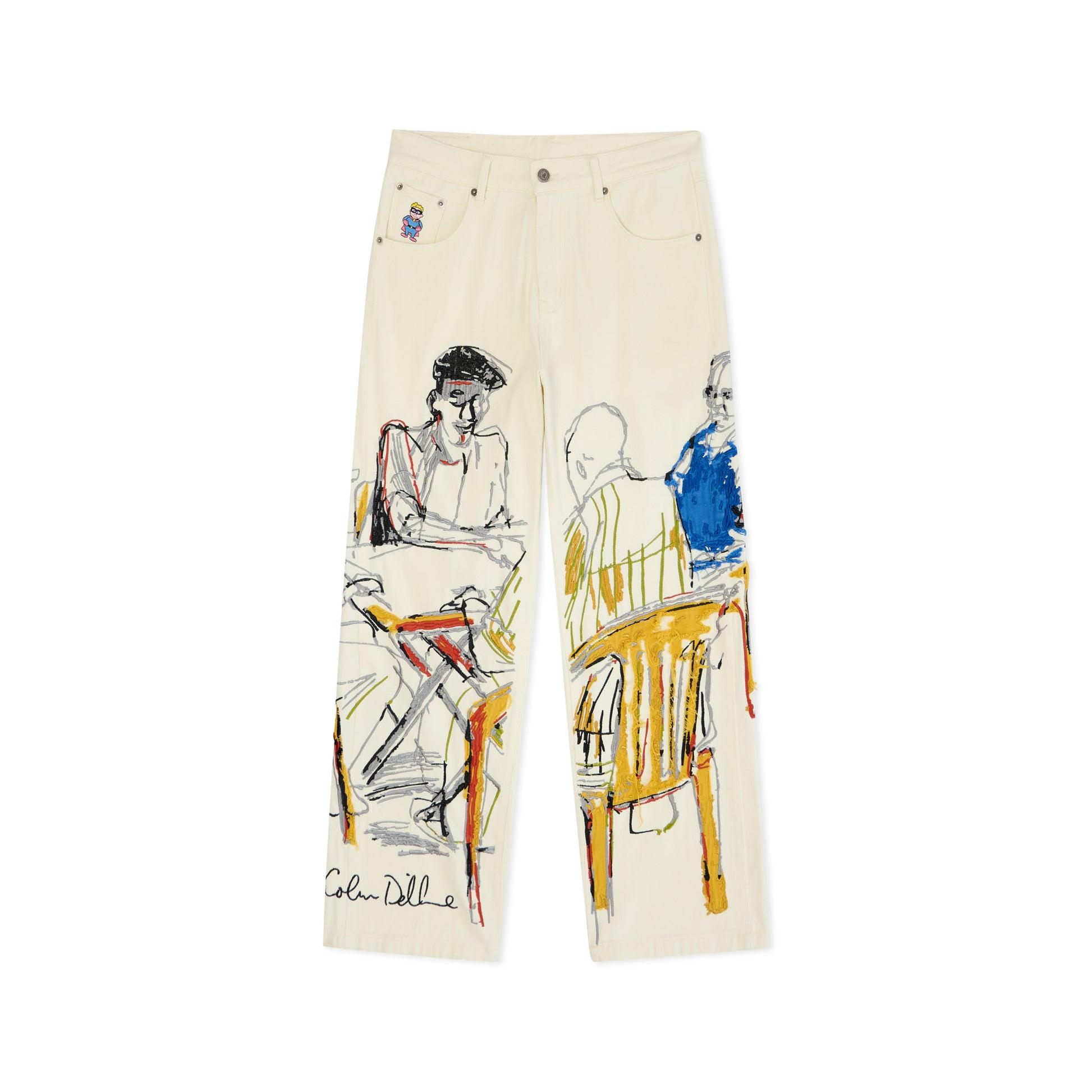 Dominos Embroidery Jeans [Cream] by KIDSUPER STUDIOS