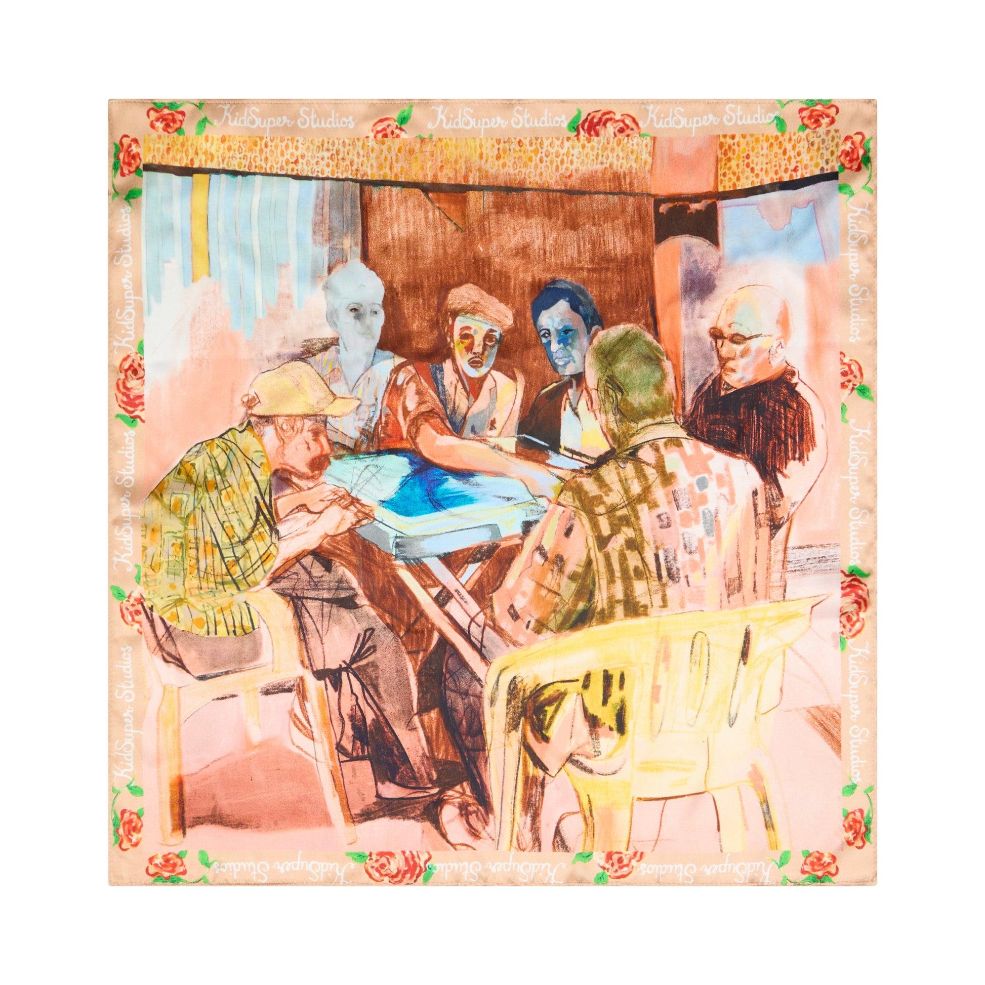 Dominos Painting Silk Scarf [Multi] by KIDSUPER STUDIOS