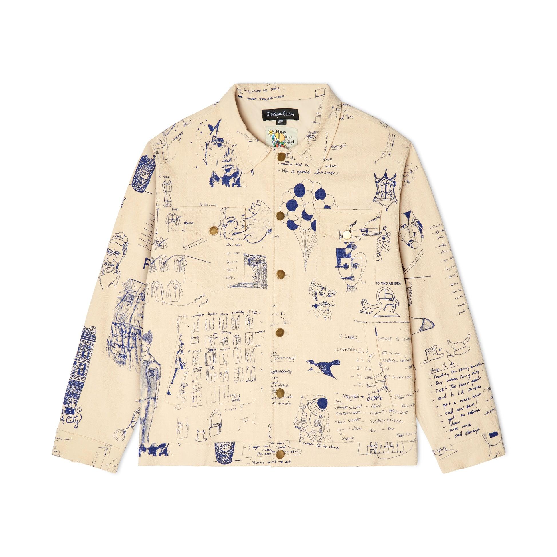 Doodles Linen Coat [Tan] by KIDSUPER STUDIOS
