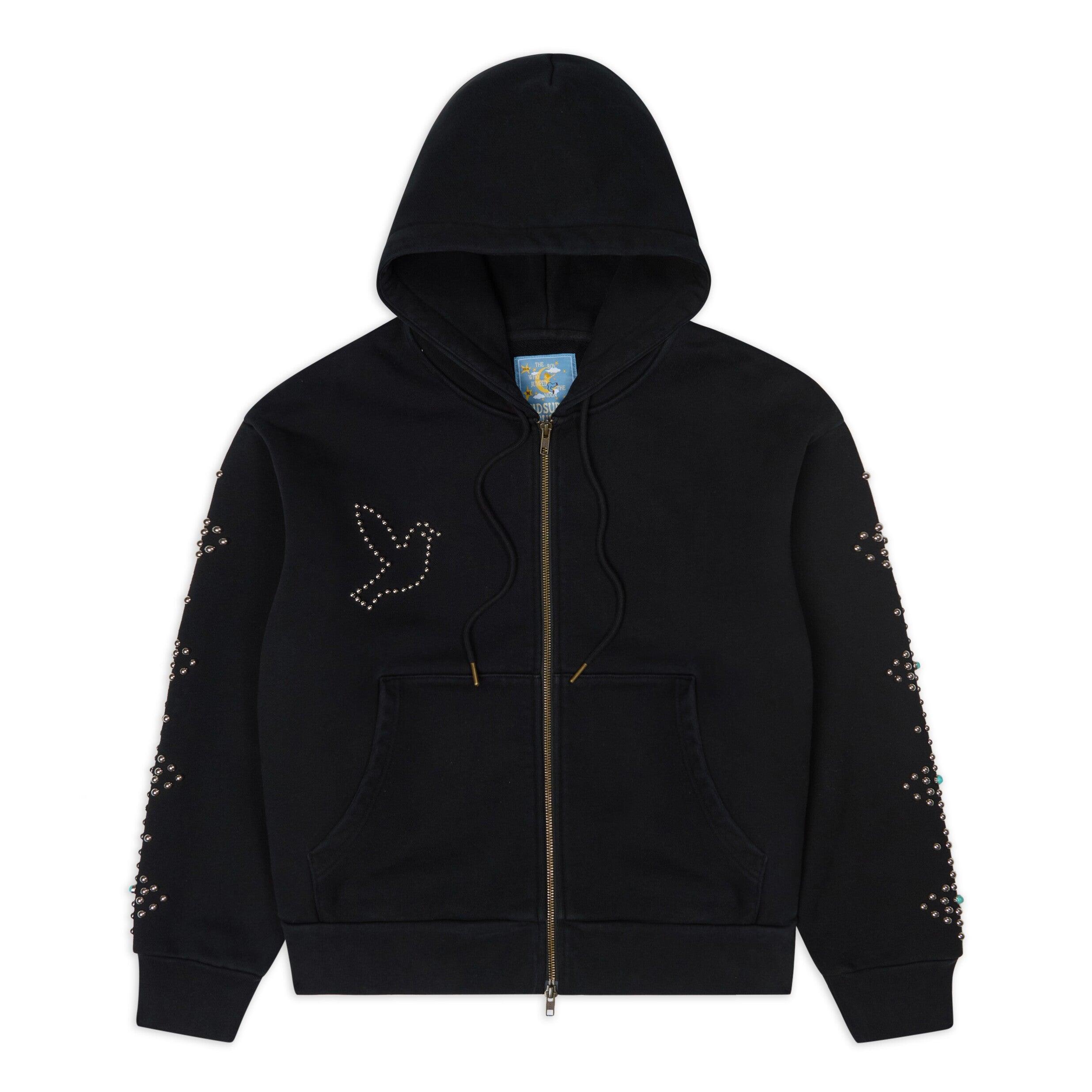Dove & Eye Studded Hoodie [Black] by KIDSUPER STUDIOS
