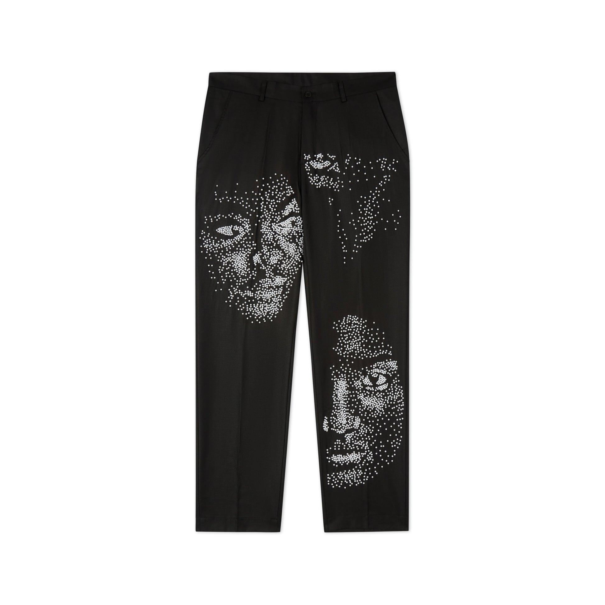 Embellished Faces Suit Bottom [Black] by KIDSUPER STUDIOS