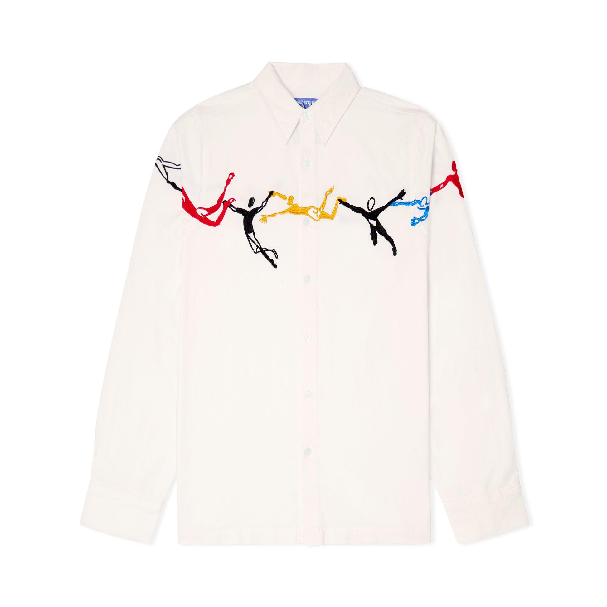 Embroidered Figures Button up [White] by KIDSUPER STUDIOS