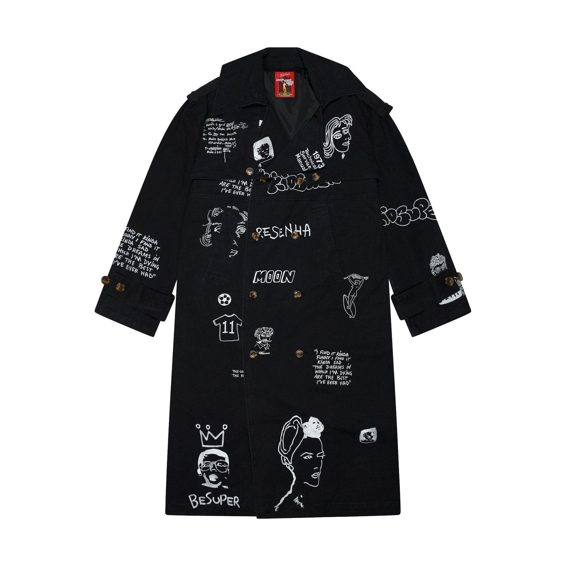 Embroidered Trench Coat [Black] by KIDSUPER STUDIOS