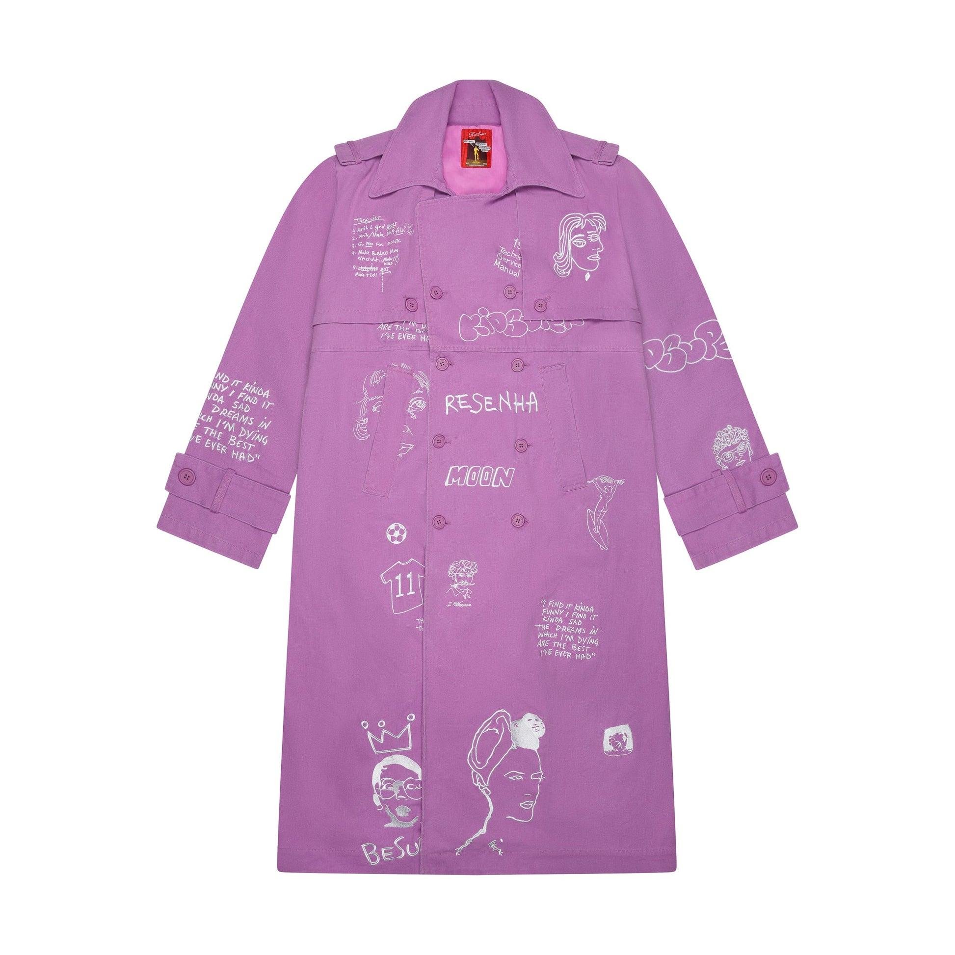 Embroidered Trench Coat [Plum] by KIDSUPER STUDIOS