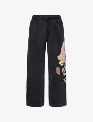 Face Appliqué Straight-Leg Cotton-Jersey Jogging Bottoms by KIDSUPER STUDIOS