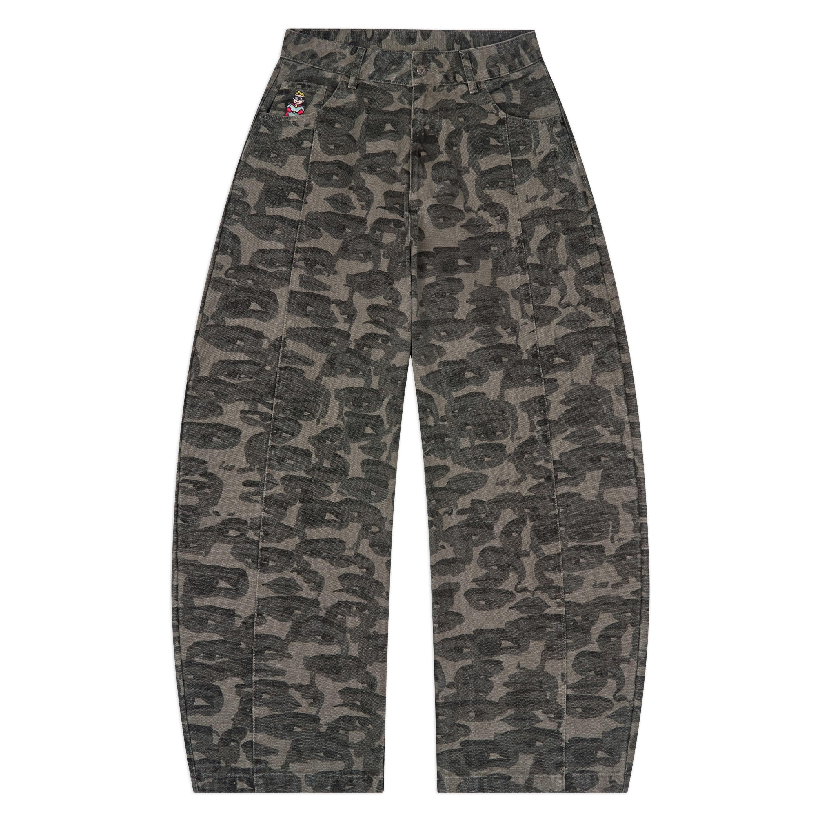 Face Camo Wide Leg Jean [Black] by KIDSUPER STUDIOS