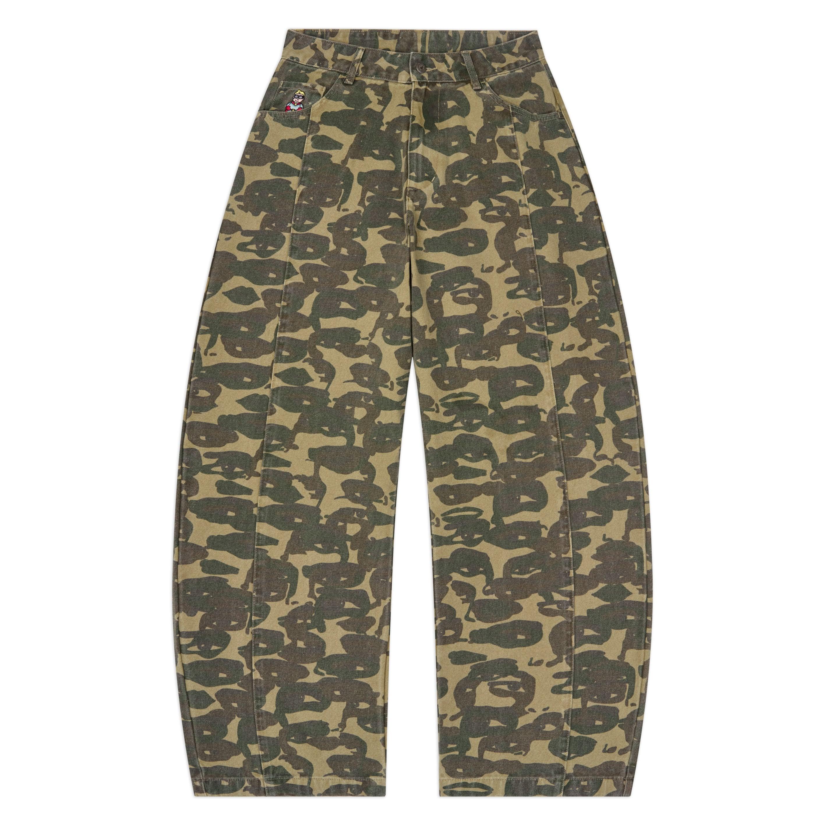 Face Camo Wide Leg Jean [Dark Green] by KIDSUPER STUDIOS
