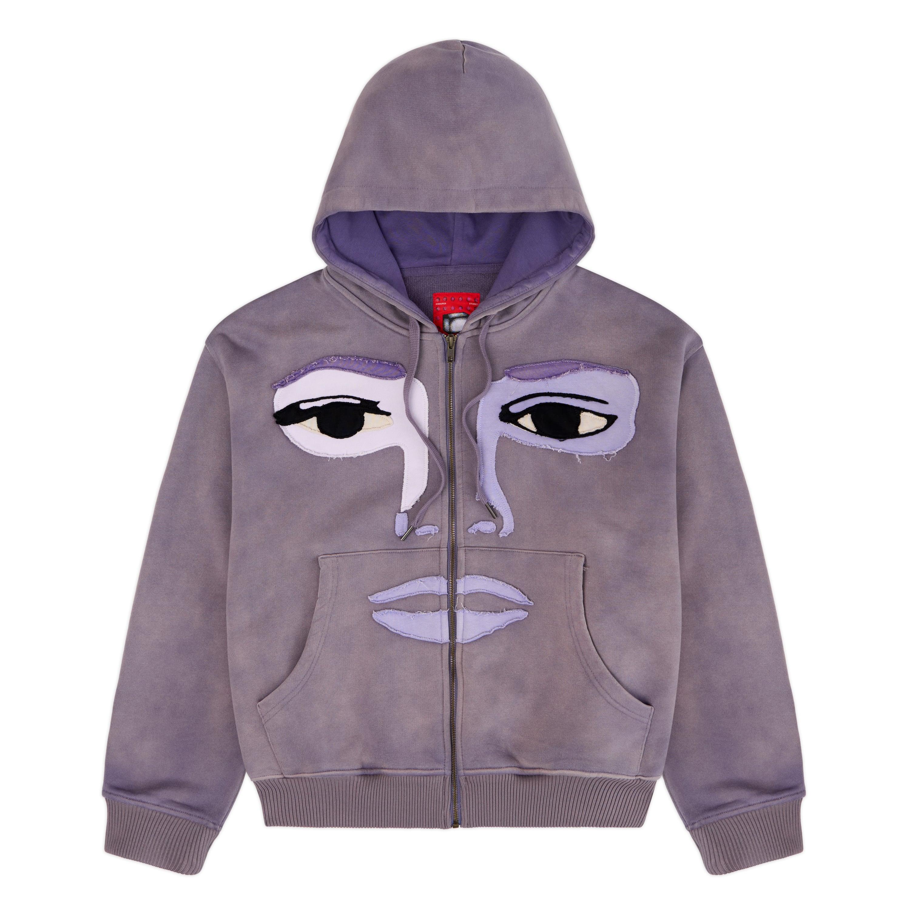 Face Hoodie [Plum] by KIDSUPER STUDIOS