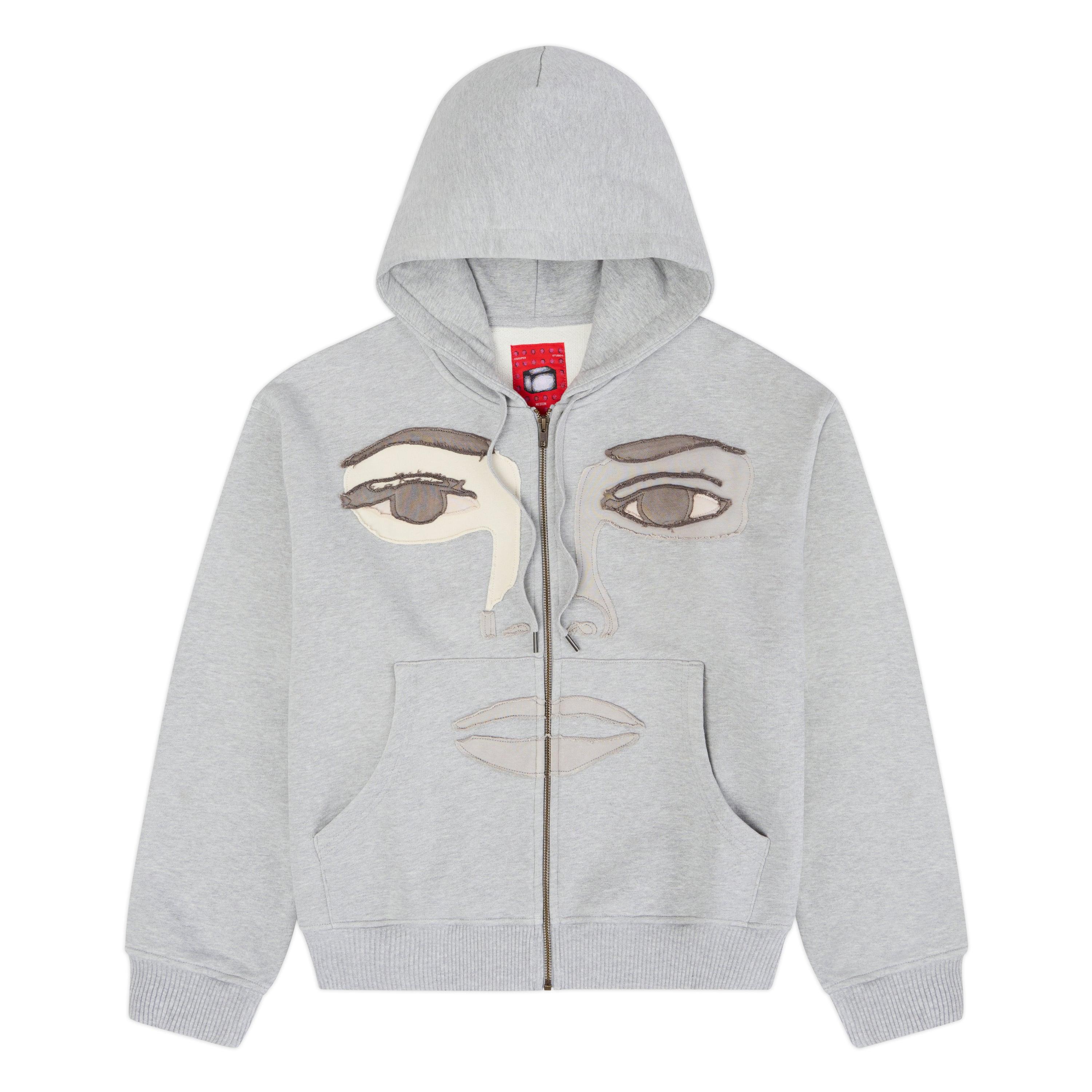Face Hoodie [Stone Gray] by KIDSUPER STUDIOS