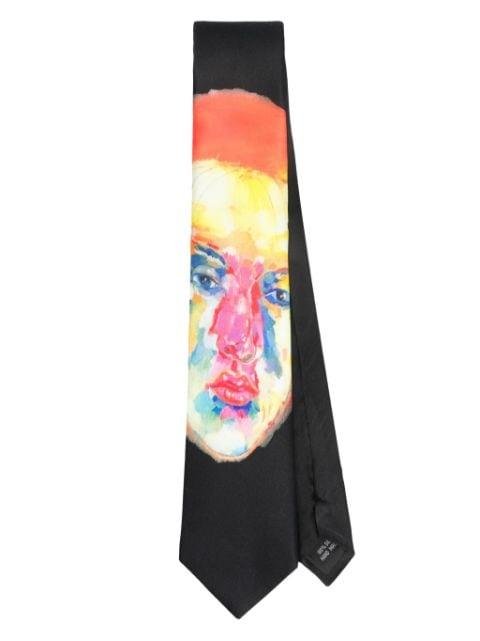 Face print silk tie by KIDSUPER STUDIOS