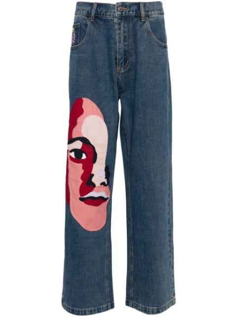 Face straight-leg jeans by KIDSUPER STUDIOS