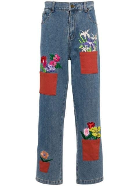Flower Pots straight-leg jeans by KIDSUPER STUDIOS