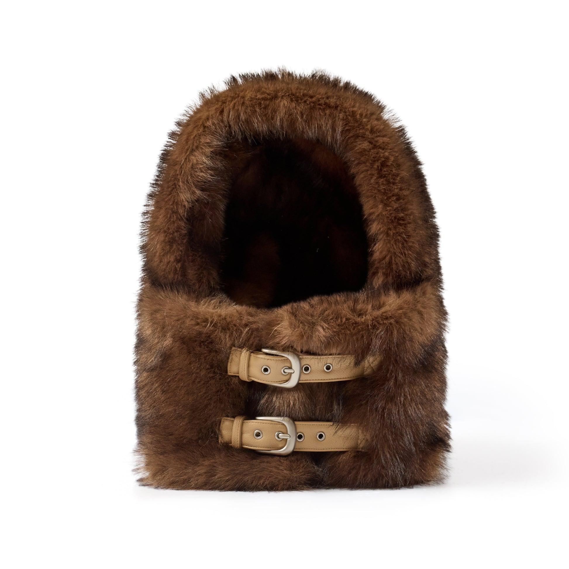 Fur Hood [Brown] by KIDSUPER STUDIOS