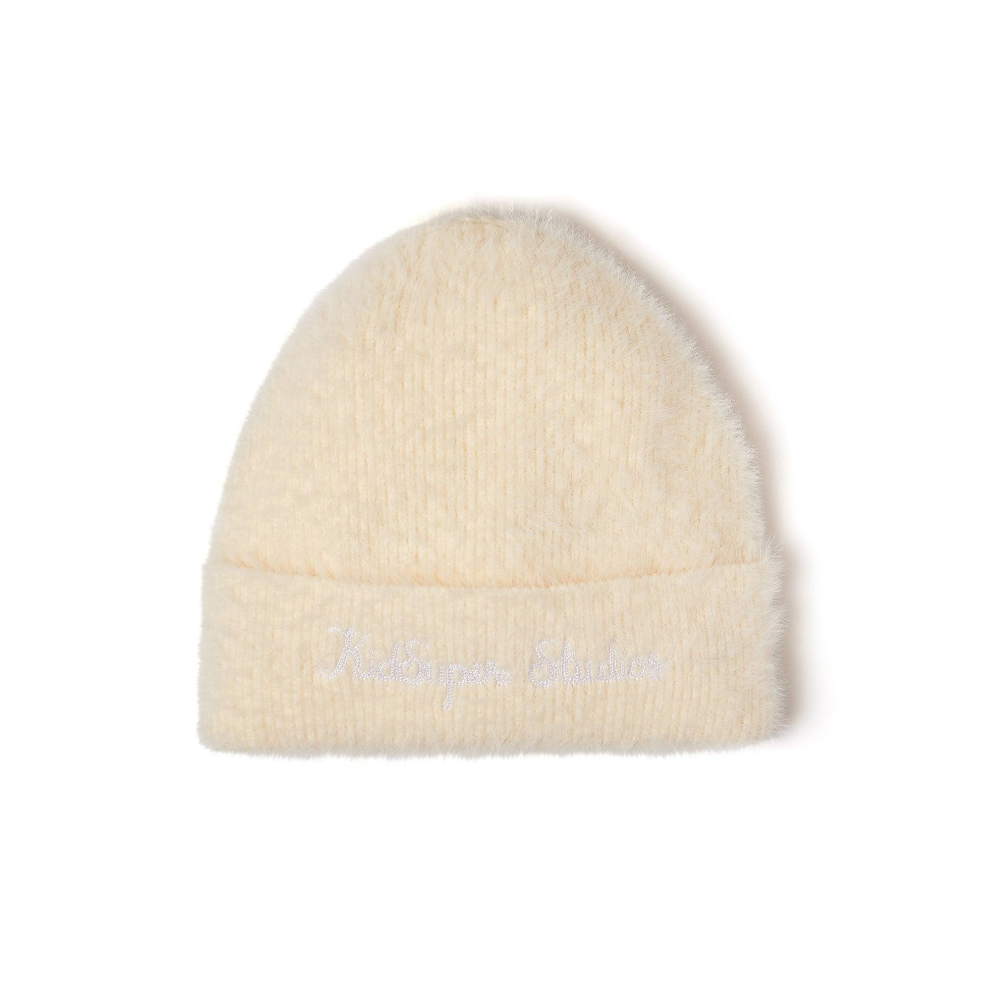 Fuzzy Knit Beanie [Cream] by KIDSUPER STUDIOS